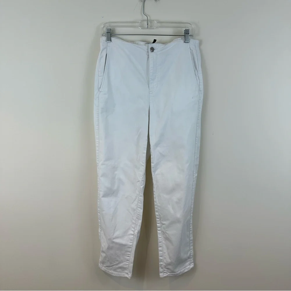 Eileen Fisher White Skinny Leg Denim Jeans Size Small Women's